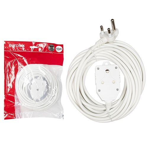 Extension Cord White 1.00mm 10m Double