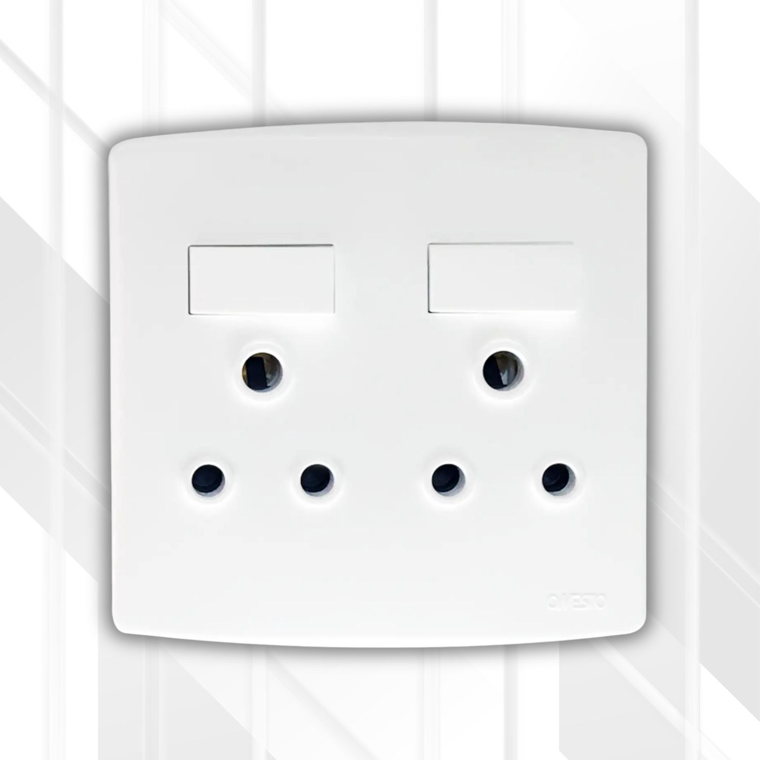 Trinity Double Switched Socket 4X4, Colour: White