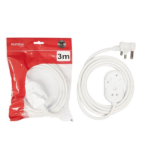 Extension Cord White 1.50mm 3m Back to Back Janus Coupler