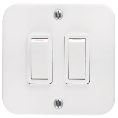 Crabtree Industrial 2 Lever 1 Way Switch 75x75mm