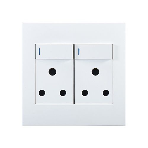 Horizon Modern Double Socket 16A White