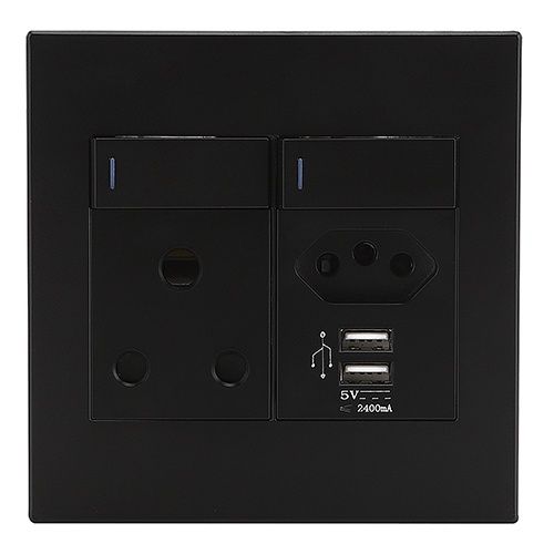 Horizon Modern Sng. Soc.+Euro+2xUSB Black
