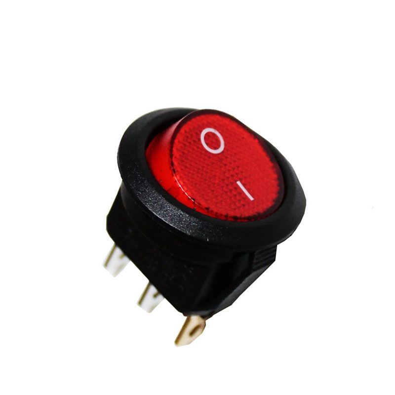 Universal Vacuum Cleaner Rocker Switch Red Round Illuminated 10a