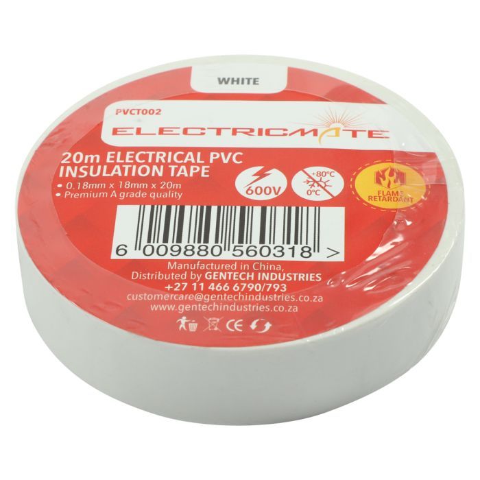Electricmate Insulation Tape White 20m