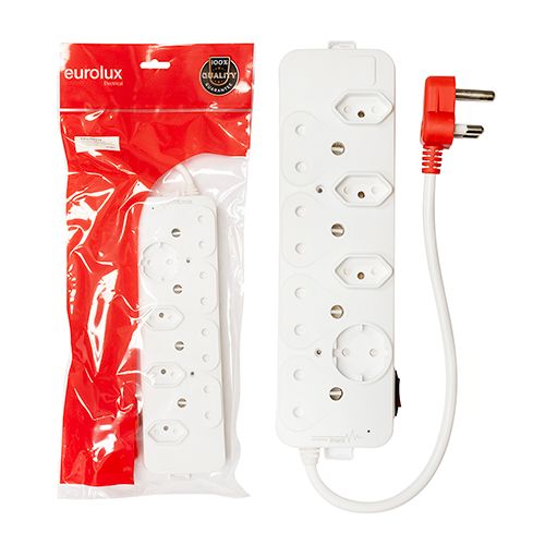 8 Way Multi Plug with medium Surge Red Plug