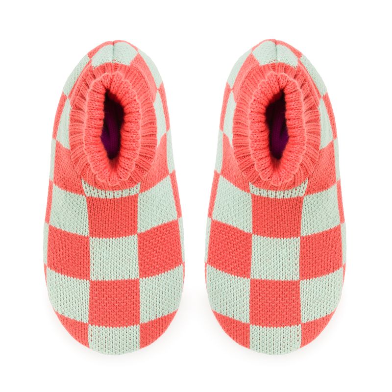 Verloop Checkerboard Slipper Socks Melon Jade