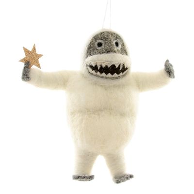 Felted Abominable Snowman Ornament