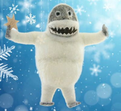 Felted Abominable Snowman Ornament