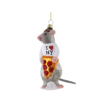 NYC Rat Glass Ornament