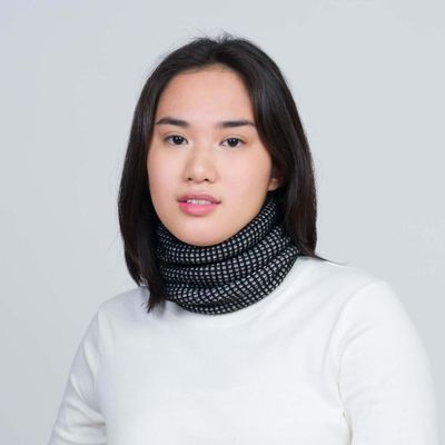 Simple Grid Snood Black Grey