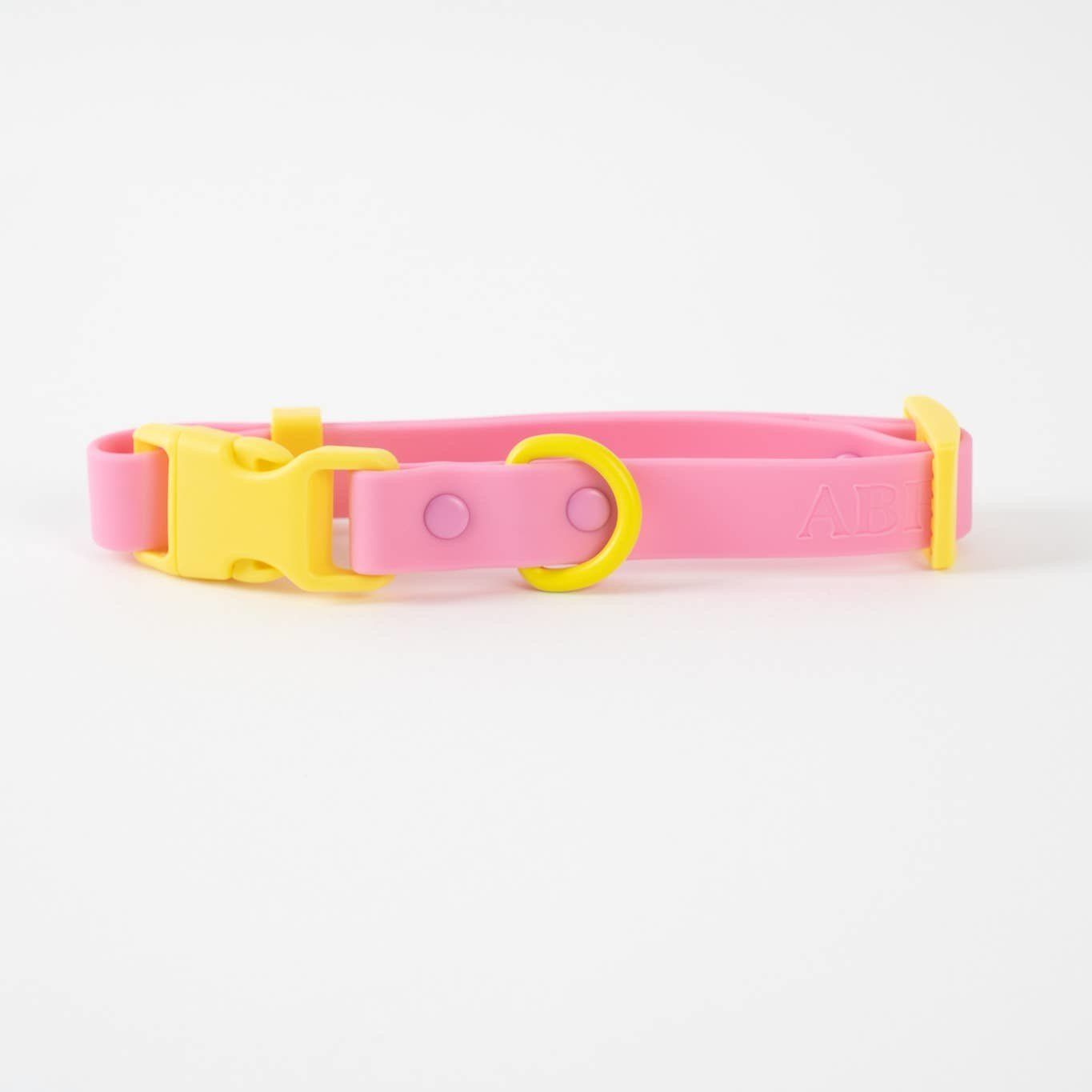 Fritz Collar Two-Tone Pink/Yellow, Size: Small