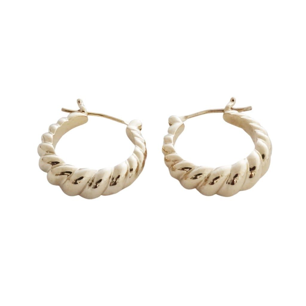 Croissant Hoops, Metal: Gold