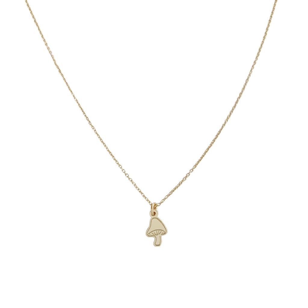 Magic Charm Mushroom Necklace, Color: Gold