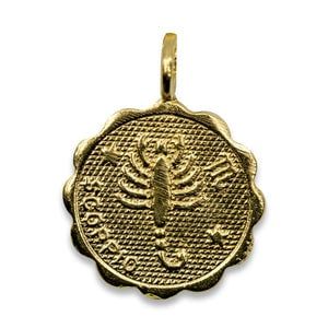 14k Gold Plated Zodiac Necklace, Color: Scorpio