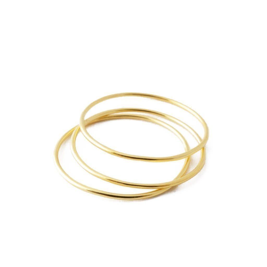 Super Skinny Stacking Rings, Metal: Gold, Size: 5