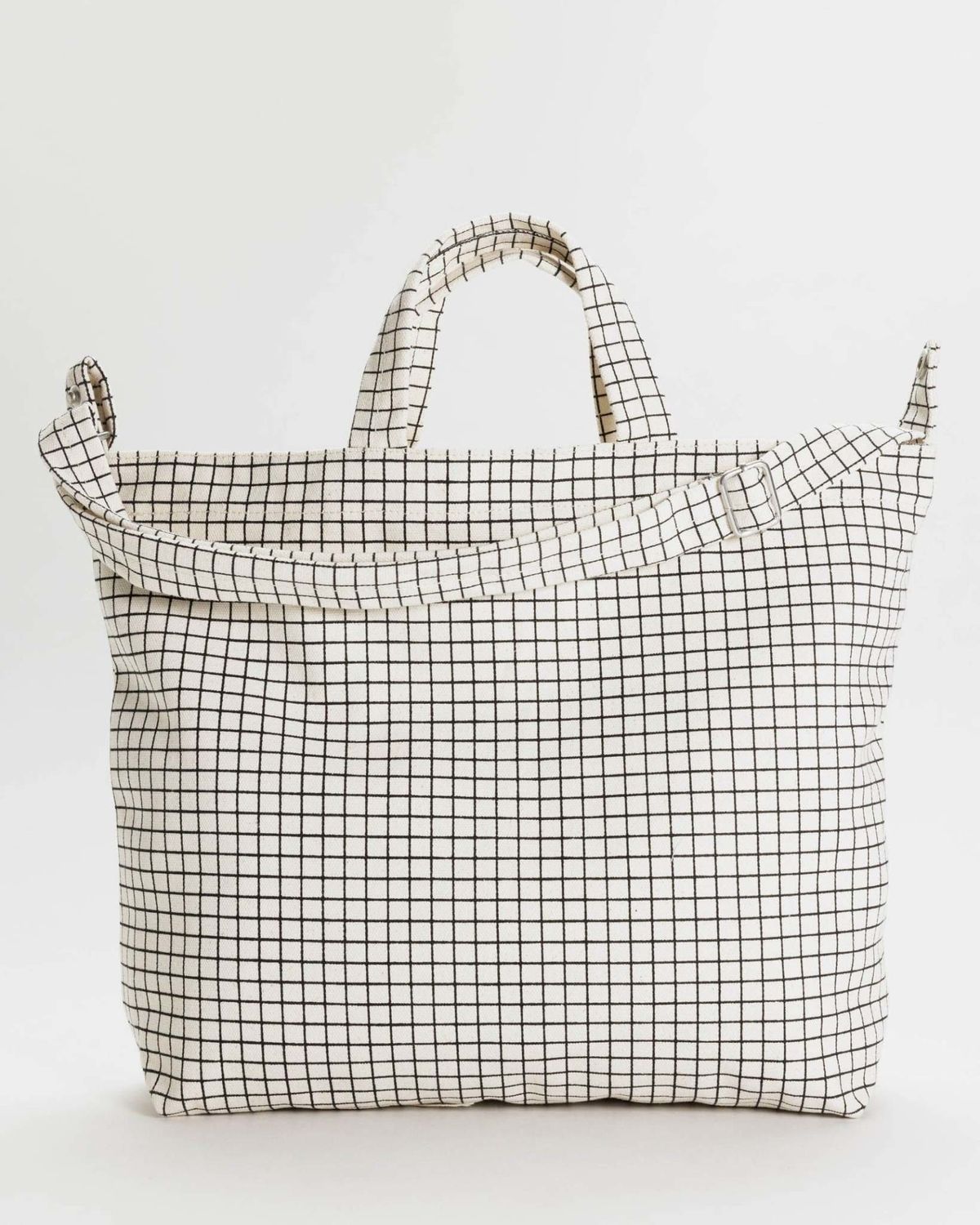 Baggu Horizontal Zip Duck Bag Natural Grid