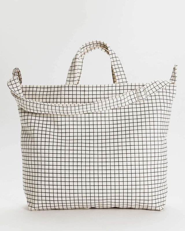 Baggu Horizontal Zip Duck Bag Natural Grid
