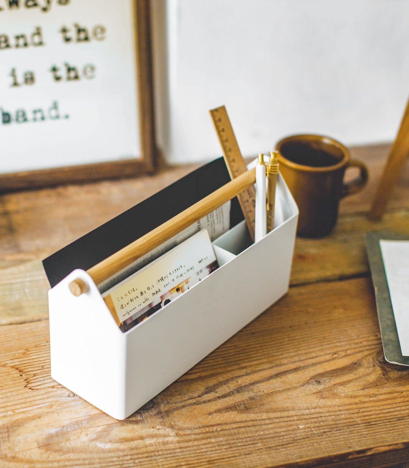 Yamazaki Tosca Desk Organizer White