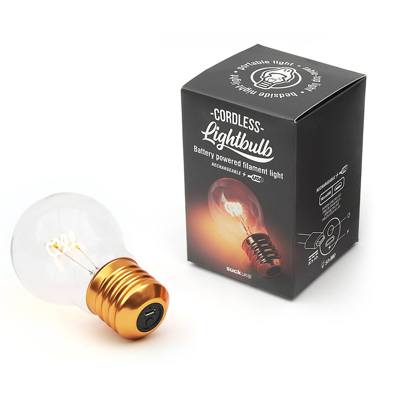 Suck UK Cordless Filament Lightbulb