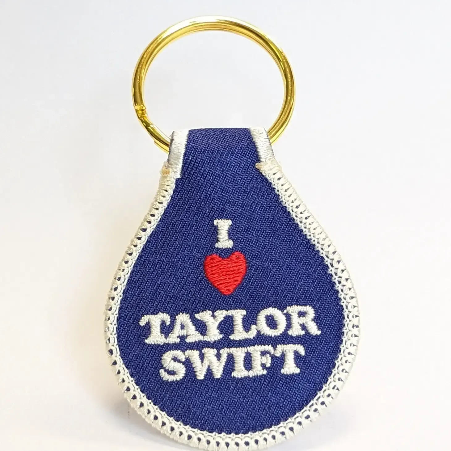 I Heart Taylor Swift Embroidered Key Tag