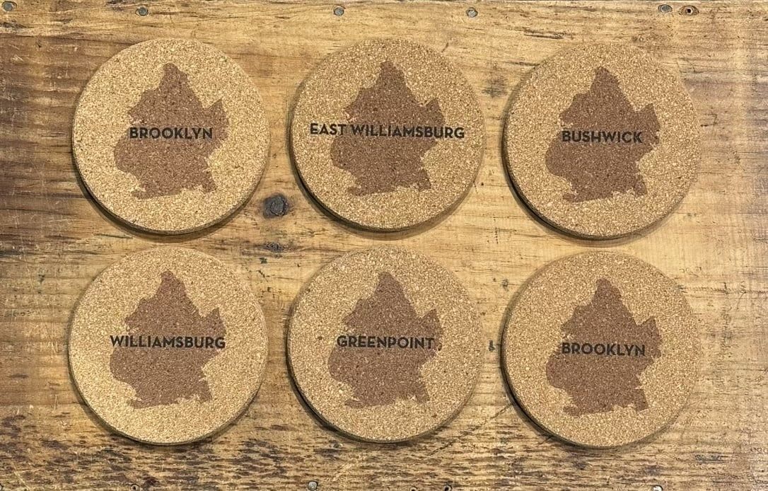 Cork Greenpoint Brooklyn Coasters Set of 6