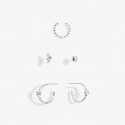 Stacks Of Style Round Earrings Silver