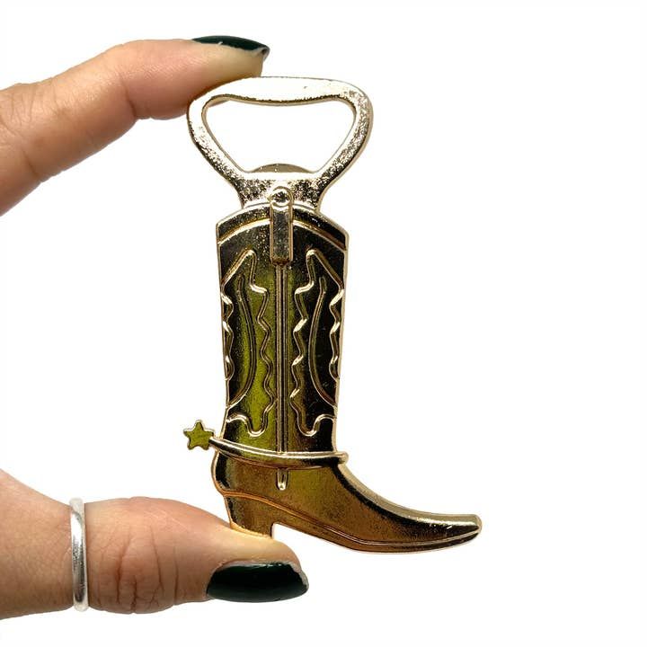 Rainbow Unicorn Honky Tonk Cowboy Boot Bottle Opener