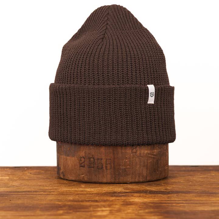 Upstate Stock Upcycled Cotton Watch Cap Coffee