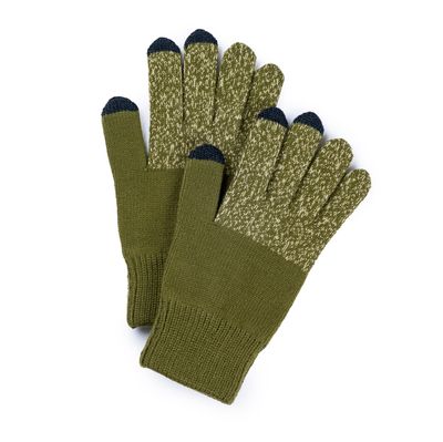 Colorblock Touchscreen Gloves Marled  Moss