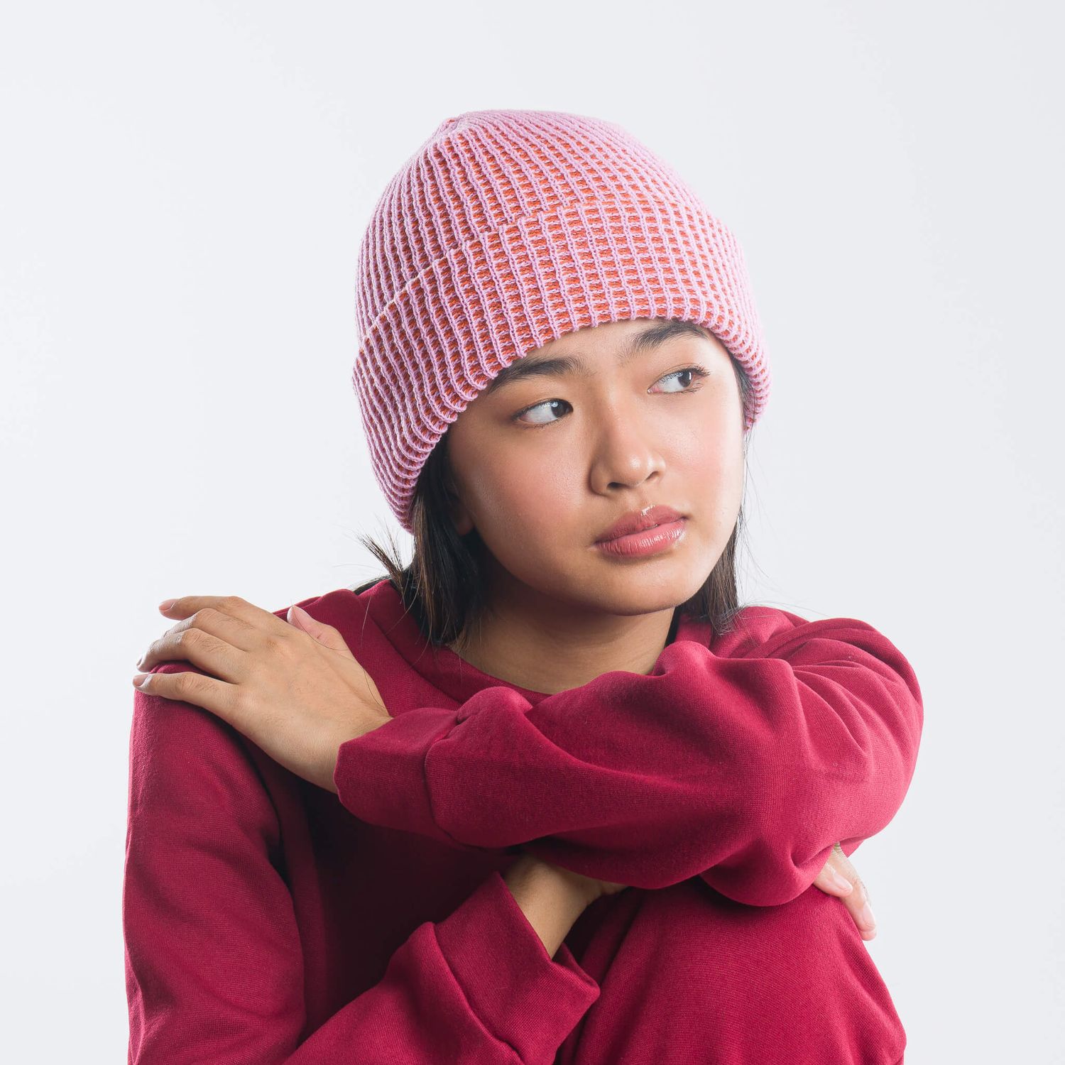 Simple Grid Beanie Lilac