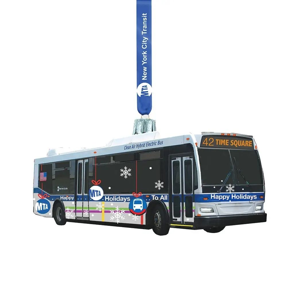 MTA NYC Glass Bus Ornament