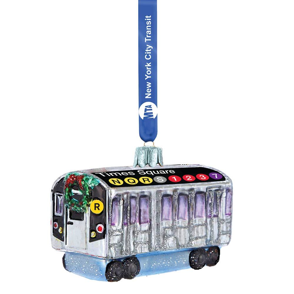 MTA Subway Car Glass Ornament