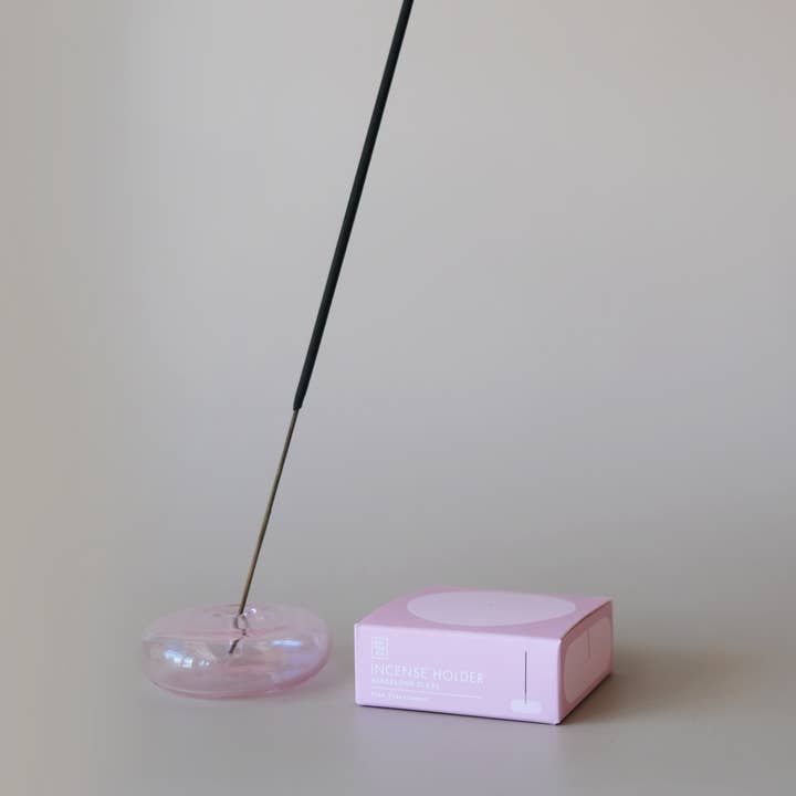 Botanica Bubble Glass Incense Holder Rose