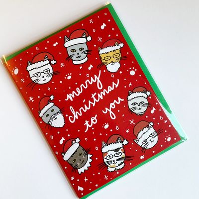 Santa Cat Christmas Card