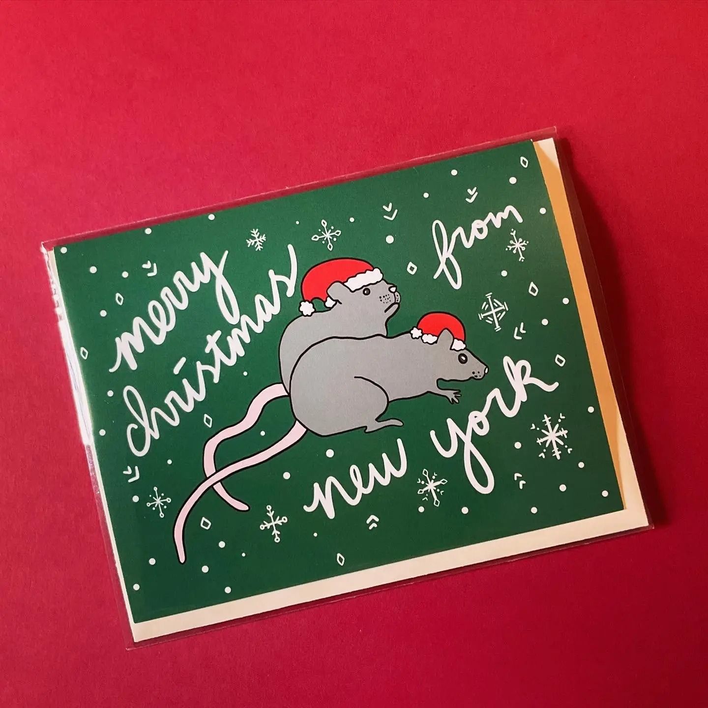 New York City Rat Christmas Card