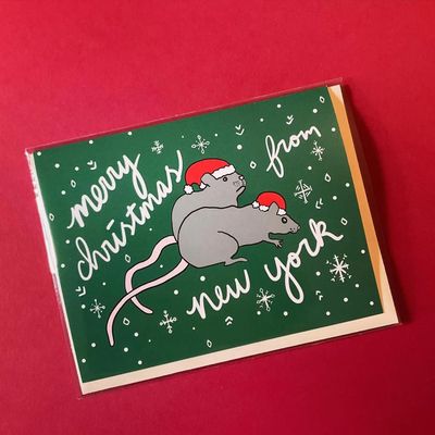 New York City Rat Christmas Card