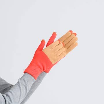 Verloop Colorblock Touchscreen Gloves Camel Poppy One Size Fits Most