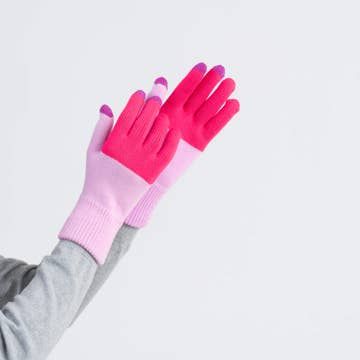 Verloop Colorblock Touchscreen Gloves  Fuchsia Lilac One Size Fits Most