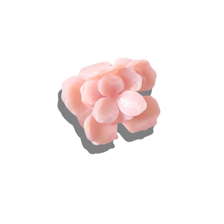 Solar Eclipse Pink Origami Gardenia Flower Hair Claw