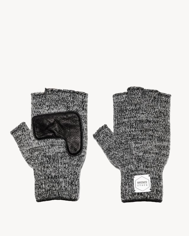 Upstate Stock Fingerless Charcoal with Black Deerskin