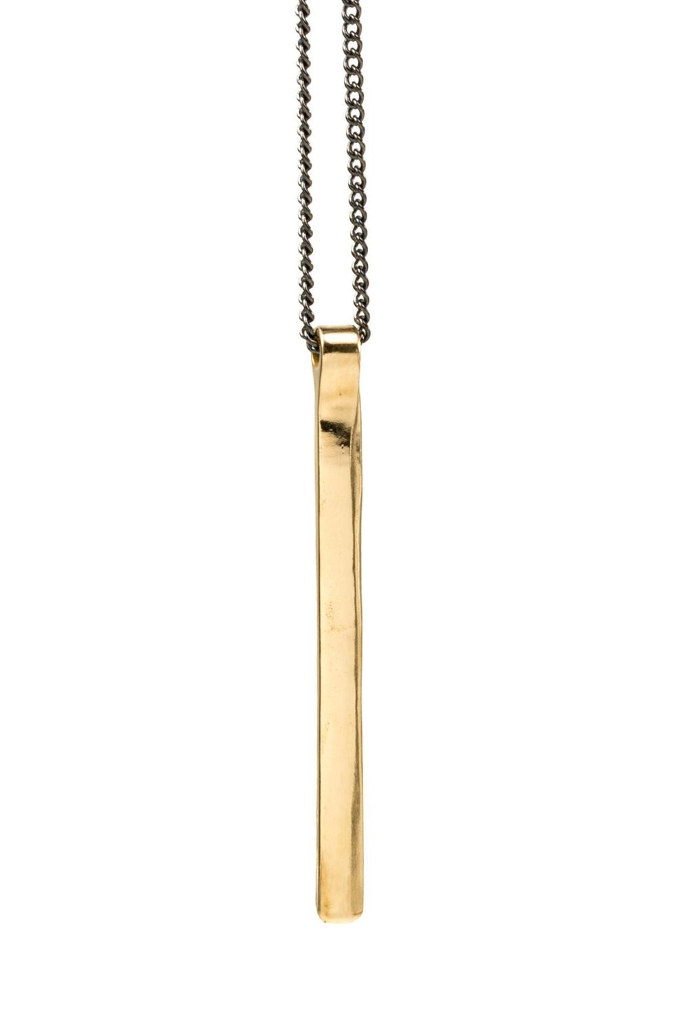 Mana Made Vertical Brass Bar Necklace