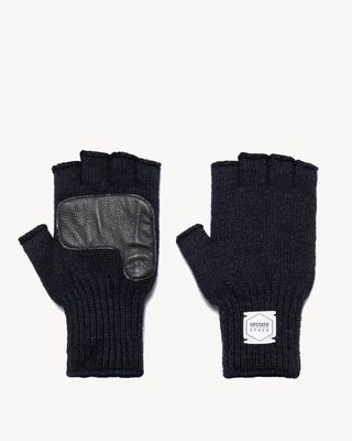 Upstate Stock Fingerless Navy with Black Deerskin