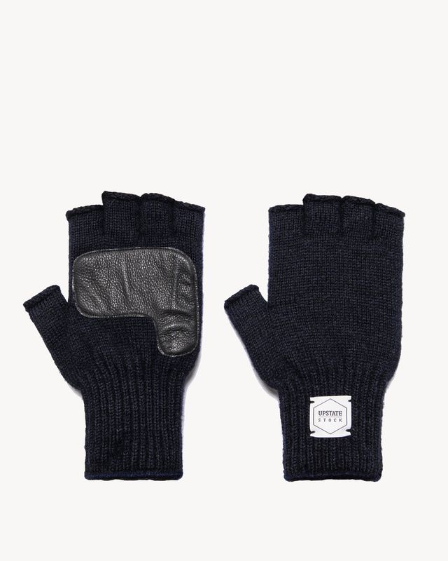 Upstate Stock Fingerless Navy with Black Deerskin