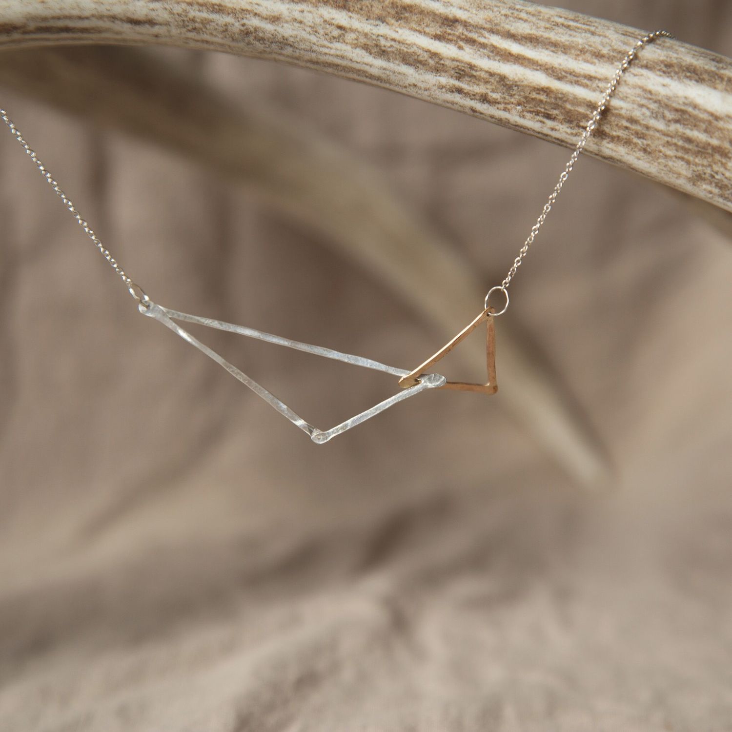Lonewolf Oblique Necklace 14K Gold Fill &amp; Silver