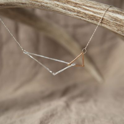 Lonewolf Oblique Necklace 14K Gold Fill &amp; Silver