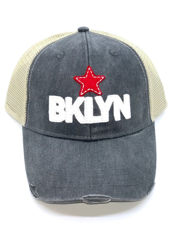 BKLYN Trucker Hat Distressed Grey
