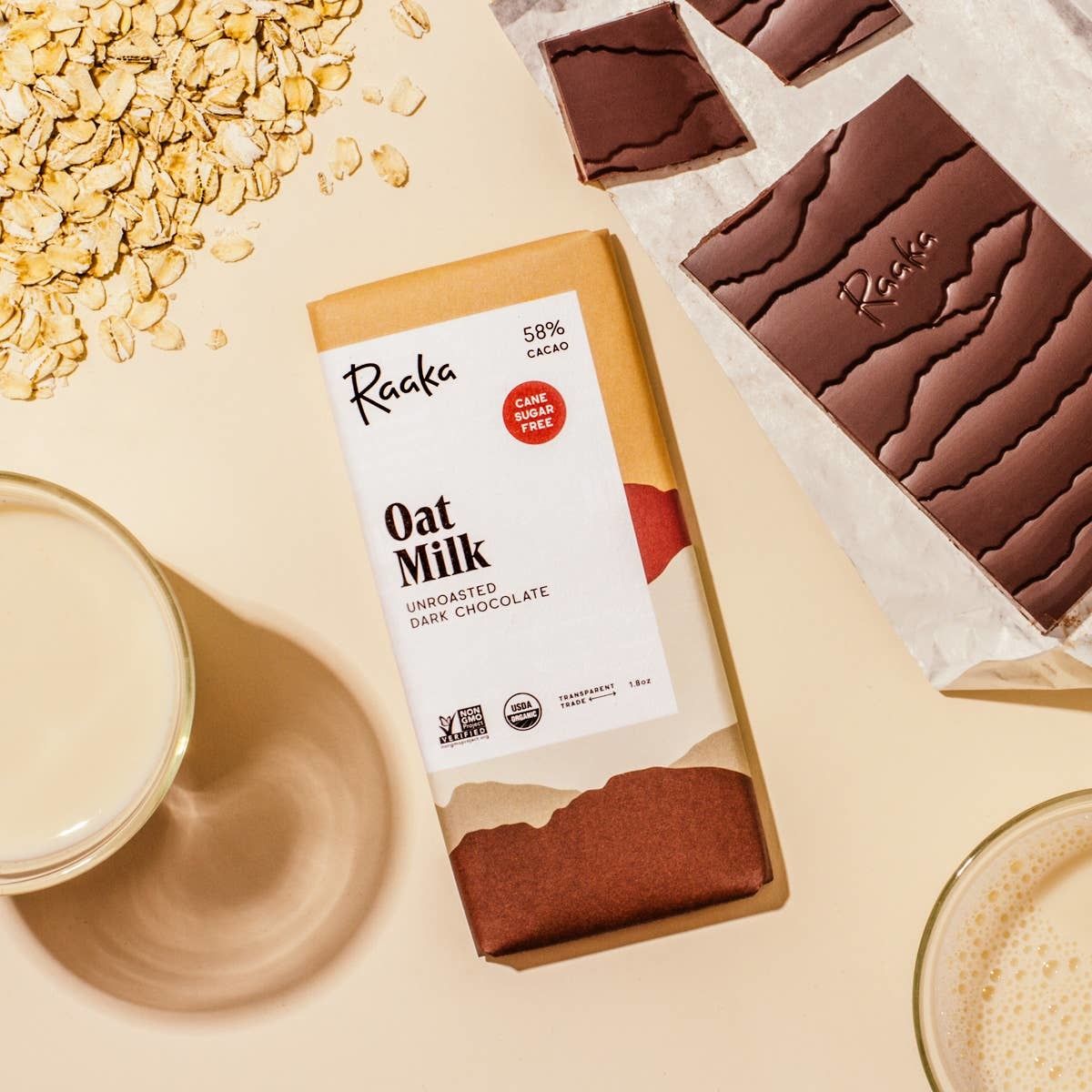 Raaka Chocolate Bar 58% Oat Milk