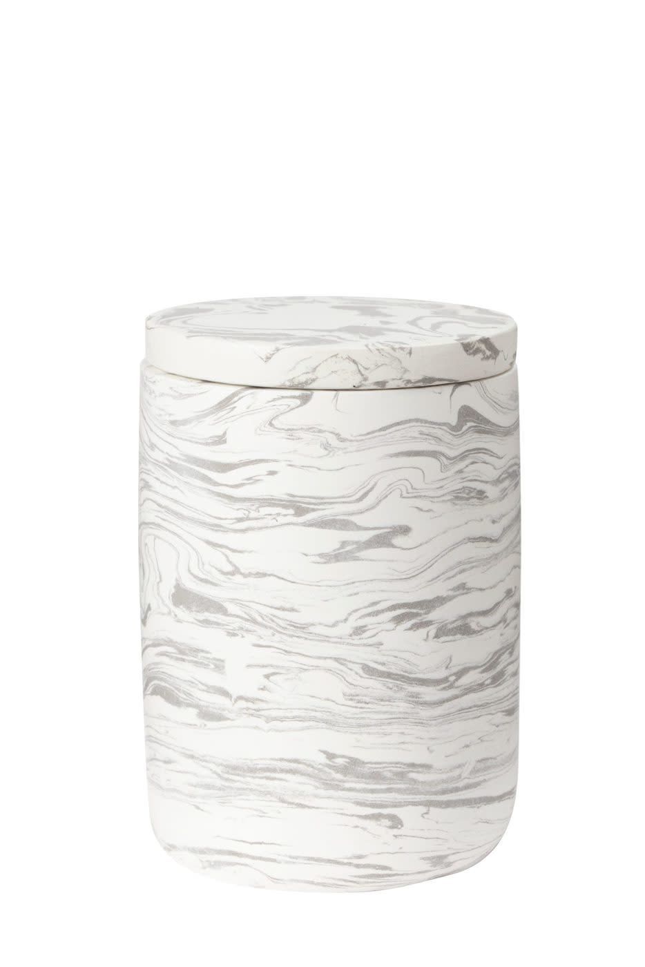 Be Home Marbled Cement Bath Canister Gray