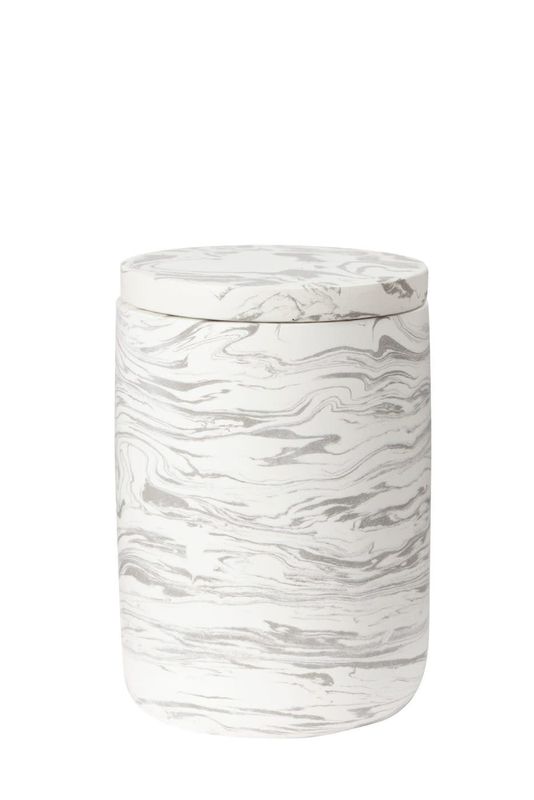 Be Home Marbled Cement Bath Canister Gray