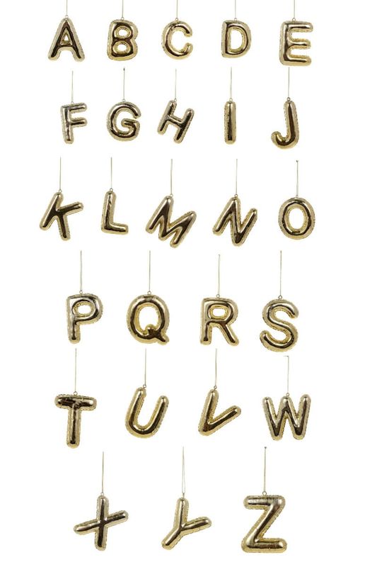 Gold Electroplated Initial Ornament